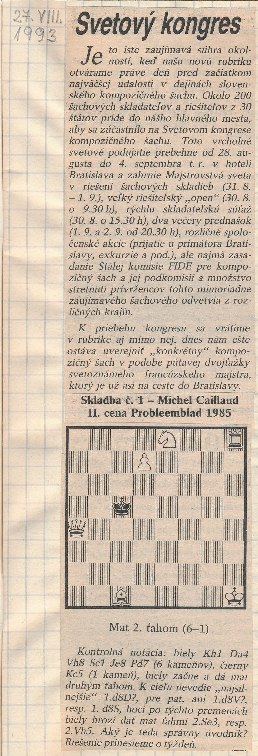 Slovenská republika r.1993 rubrika č.1
