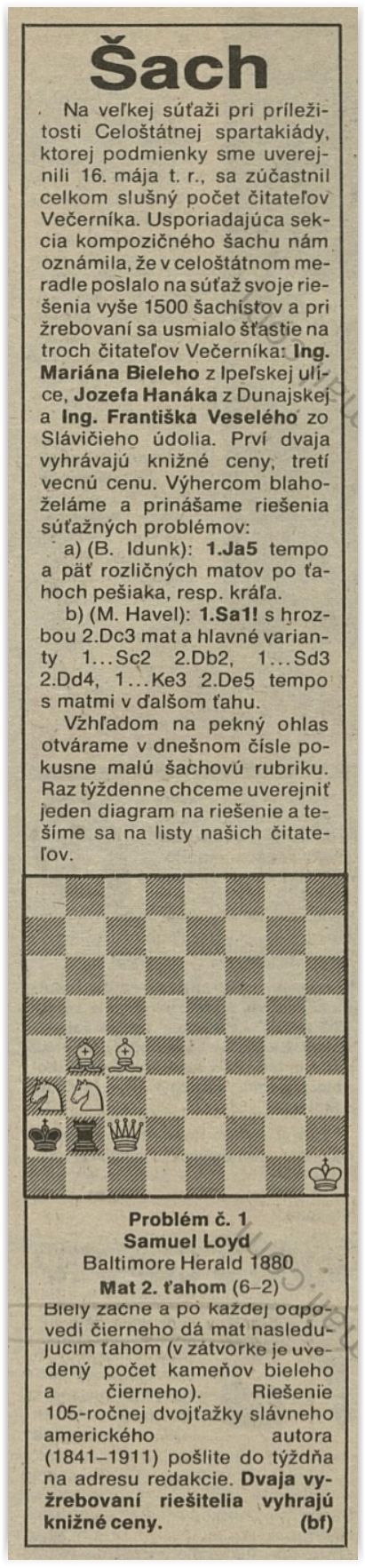 Večerník r.1985 rubrika č.1